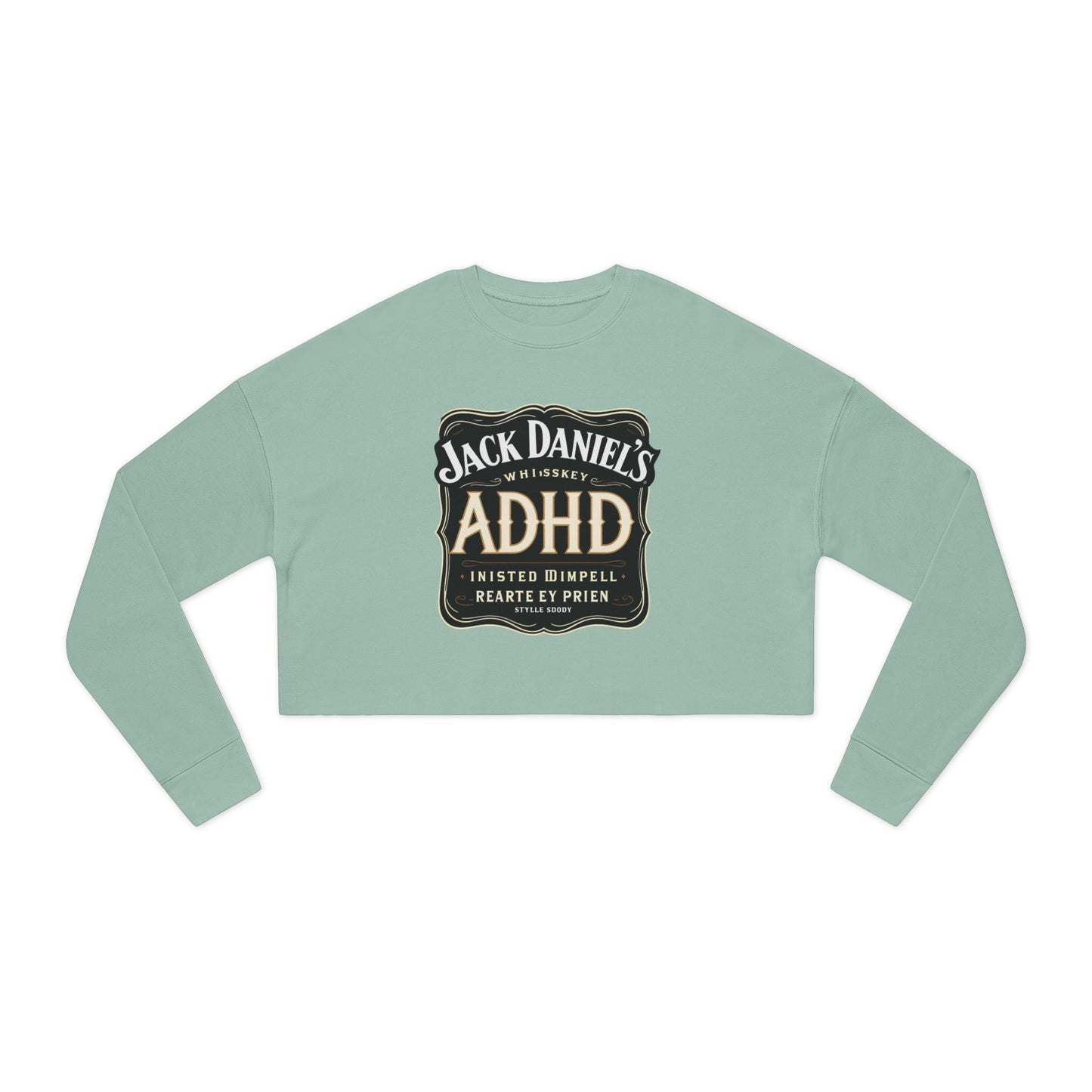 Women’s Cropped Sweatshirt – ADHD Humor & Distracted Inspiration, Gift for Mental Health Awareness, Casual Fashion, Trendy Loungewear
