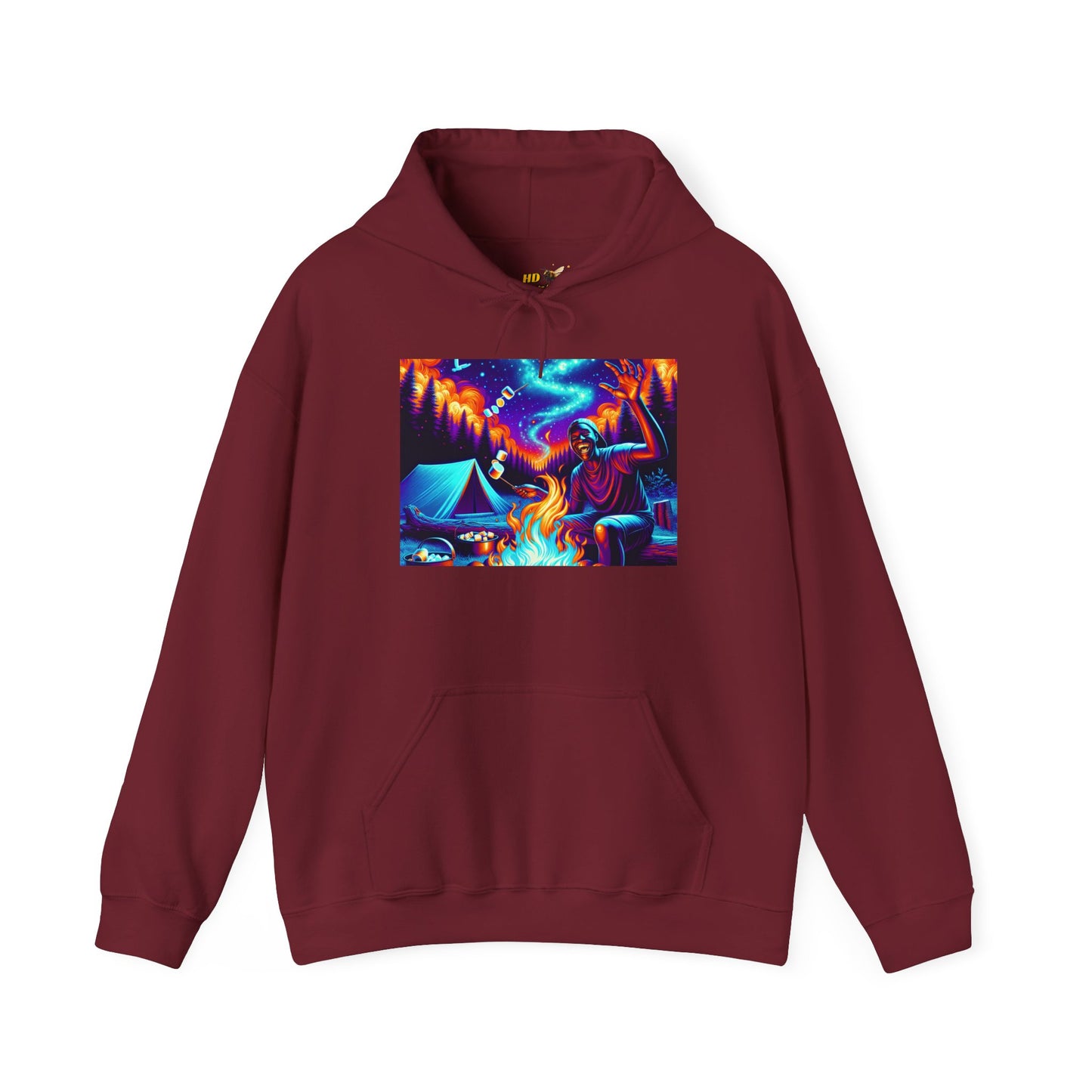 Colorful Campfire Hoodie with Fun Quote - Cozy Unisex Sweatshirt for Camping Lovers, Outdoor Adventure Gear, Unique Gift Idea