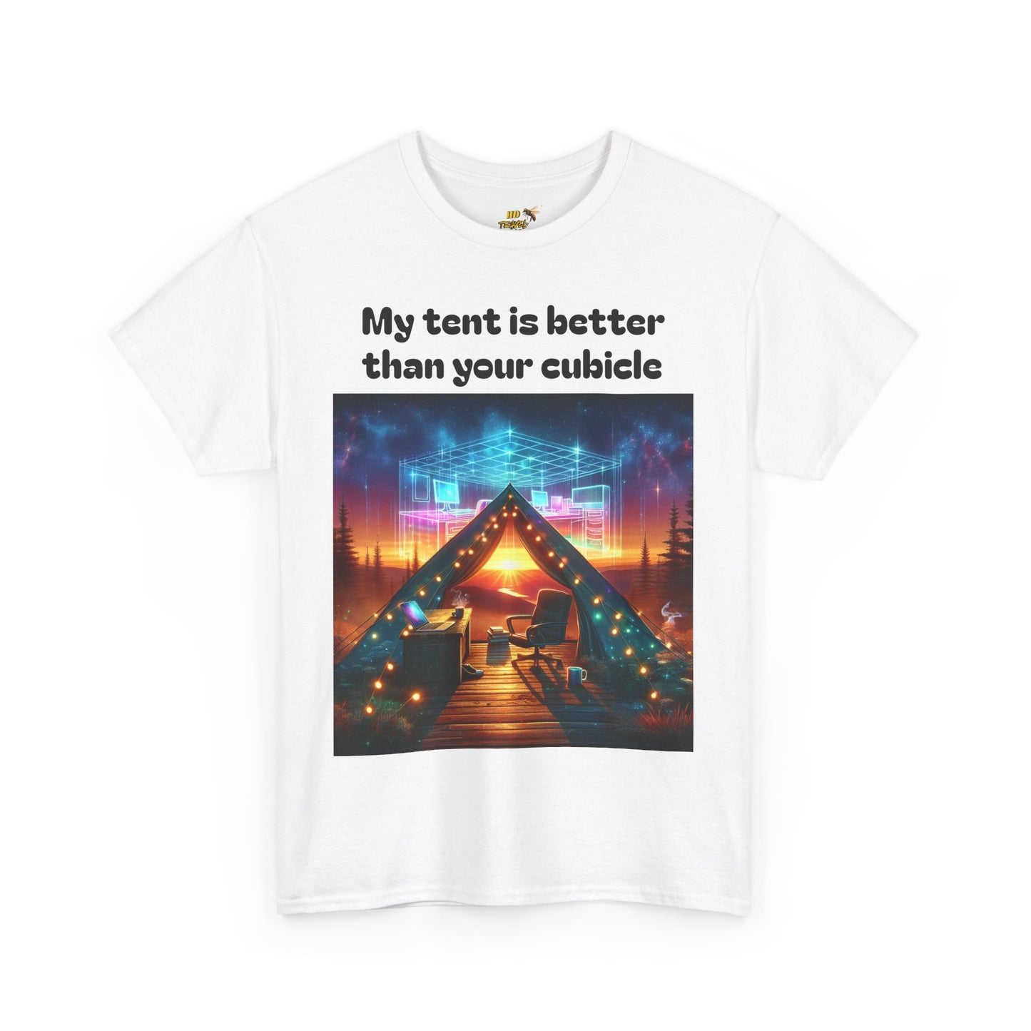 Camp Vibes Unisex Tee, "My Tent is Better Than Your Cubicle", Camping Shirt, Outdoor Fun, Gift for Nature Lovers, Adventure Apparel