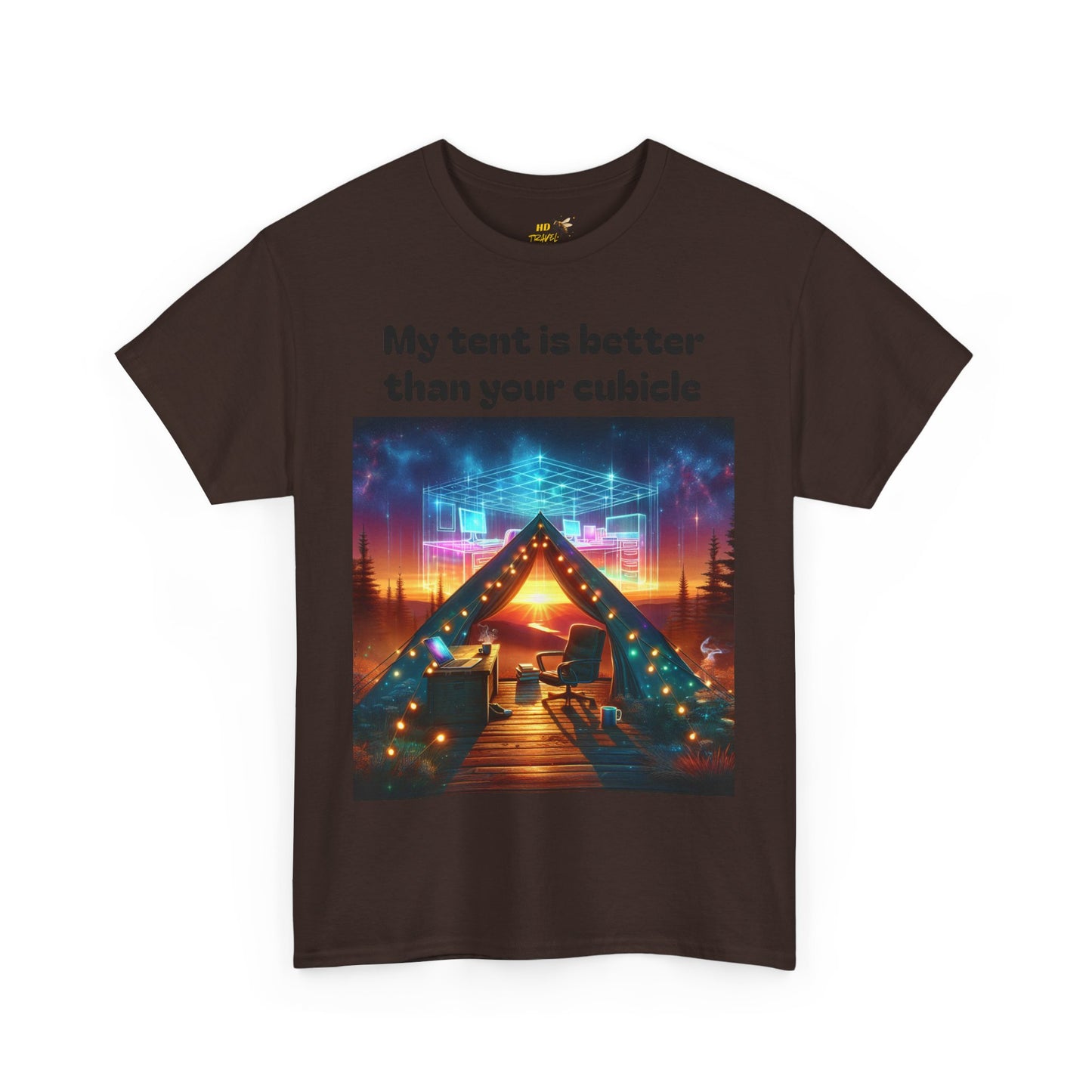 Camp Vibes Unisex Tee, "My Tent is Better Than Your Cubicle", Camping Shirt, Outdoor Fun, Gift for Nature Lovers, Adventure Apparel