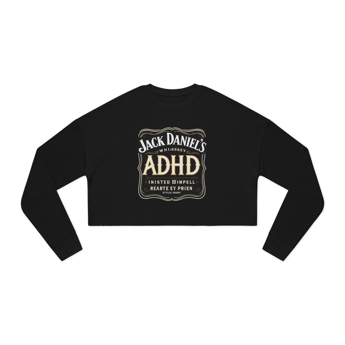 Women’s Cropped Sweatshirt – ADHD Humor & Distracted Inspiration, Gift for Mental Health Awareness, Casual Fashion, Trendy Loungewear