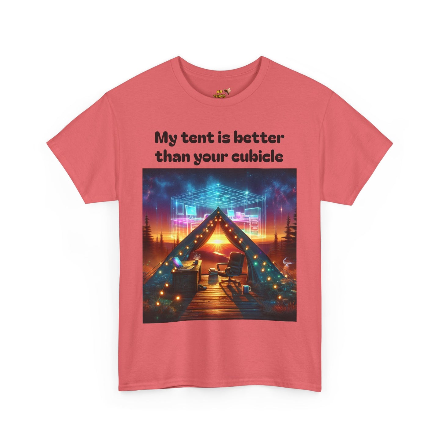 Camp Vibes Unisex Tee, "My Tent is Better Than Your Cubicle", Camping Shirt, Outdoor Fun, Gift for Nature Lovers, Adventure Apparel