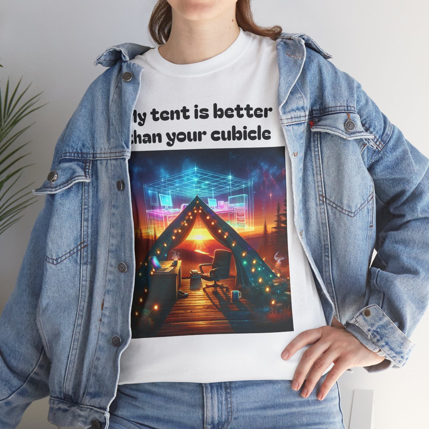 Camp Vibes Unisex Tee, "My Tent is Better Than Your Cubicle", Camping Shirt, Outdoor Fun, Gift for Nature Lovers, Adventure Apparel