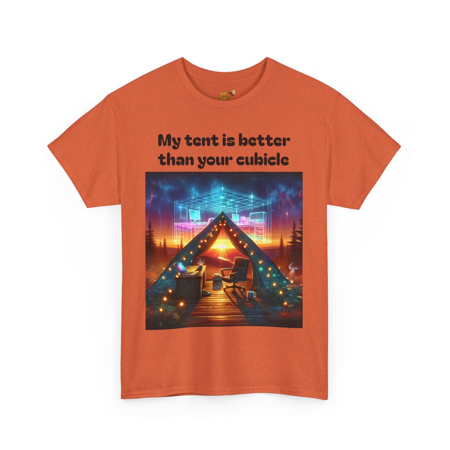 Camp Vibes Unisex Tee, "My Tent is Better Than Your Cubicle", Camping Shirt, Outdoor Fun, Gift for Nature Lovers, Adventure Apparel