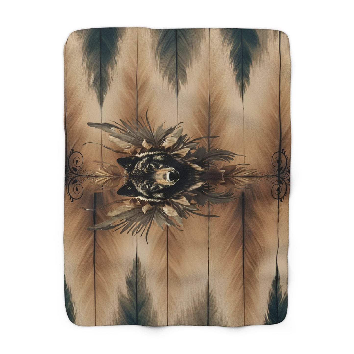 Black Wolf- Spirit Guiden Blanket