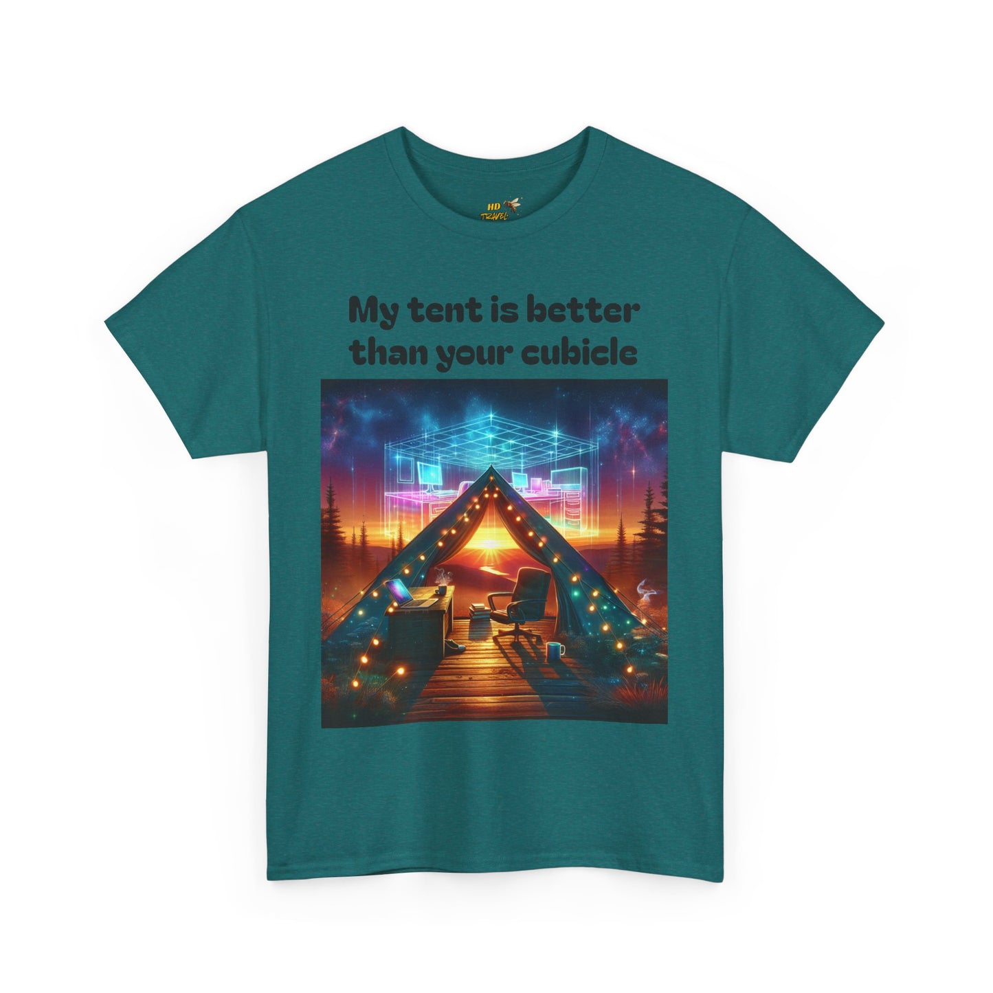 Camp Vibes Unisex Tee, "My Tent is Better Than Your Cubicle", Camping Shirt, Outdoor Fun, Gift for Nature Lovers, Adventure Apparel