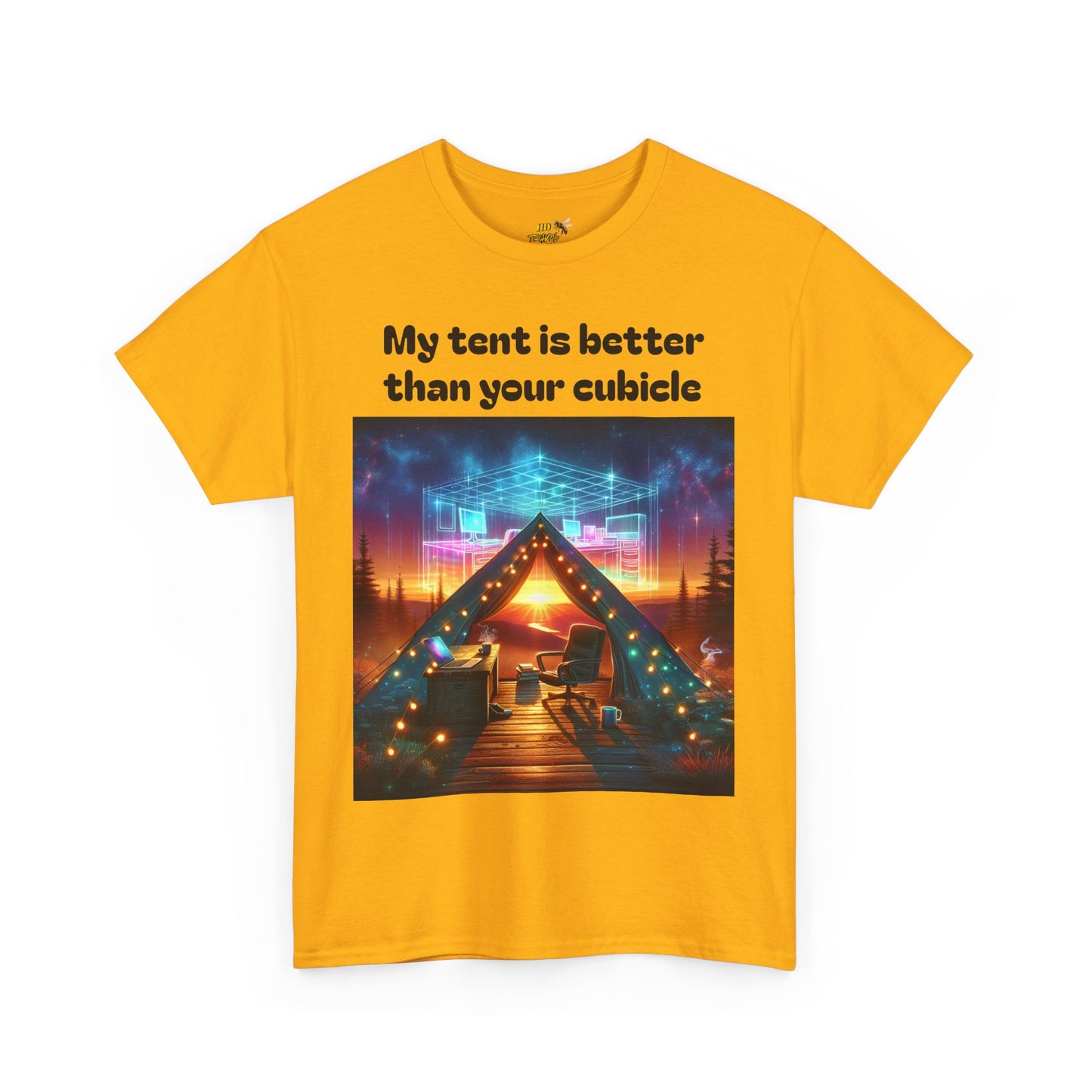 Camp Vibes Unisex Tee, "My Tent is Better Than Your Cubicle", Camping Shirt, Outdoor Fun, Gift for Nature Lovers, Adventure Apparel