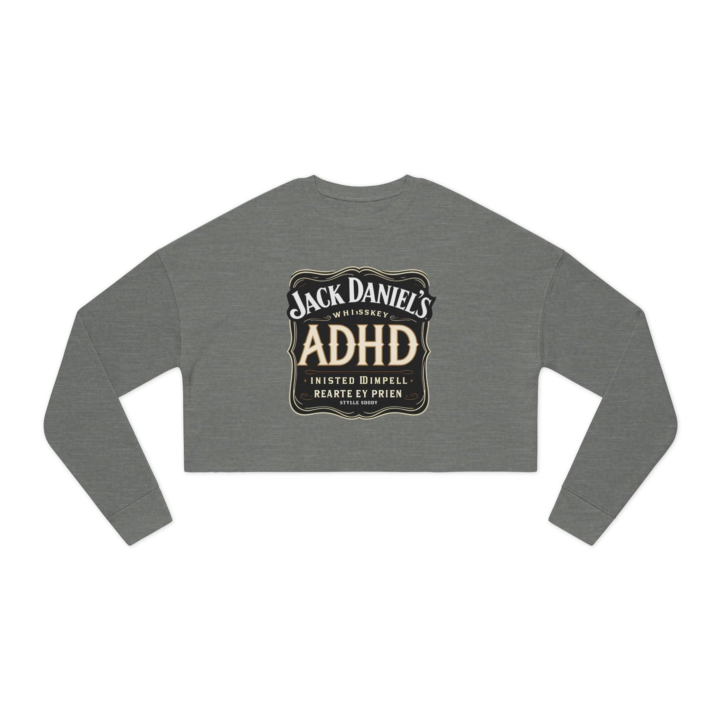 Women’s Cropped Sweatshirt – ADHD Humor & Distracted Inspiration, Gift for Mental Health Awareness, Casual Fashion, Trendy Loungewear