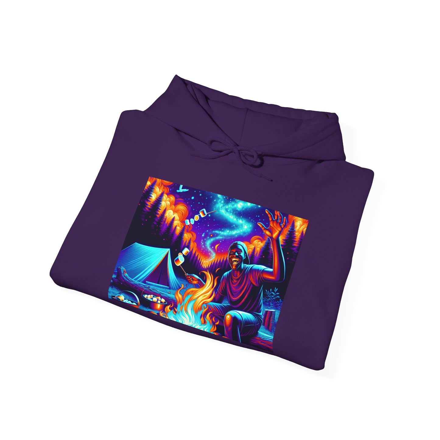 Colorful Campfire Hoodie with Fun Quote - Cozy Unisex Sweatshirt for Camping Lovers, Outdoor Adventure Gear, Unique Gift Idea