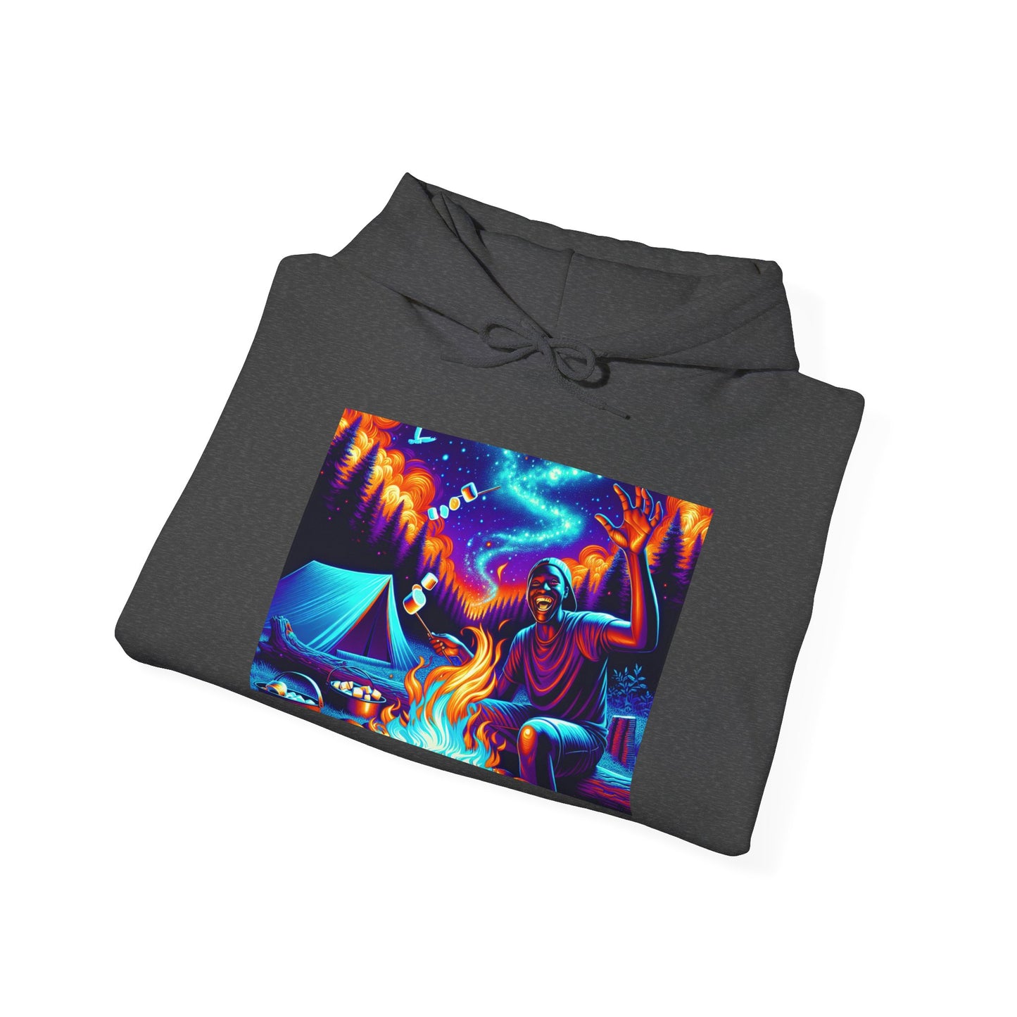 Colorful Campfire Hoodie with Fun Quote - Cozy Unisex Sweatshirt for Camping Lovers, Outdoor Adventure Gear, Unique Gift Idea
