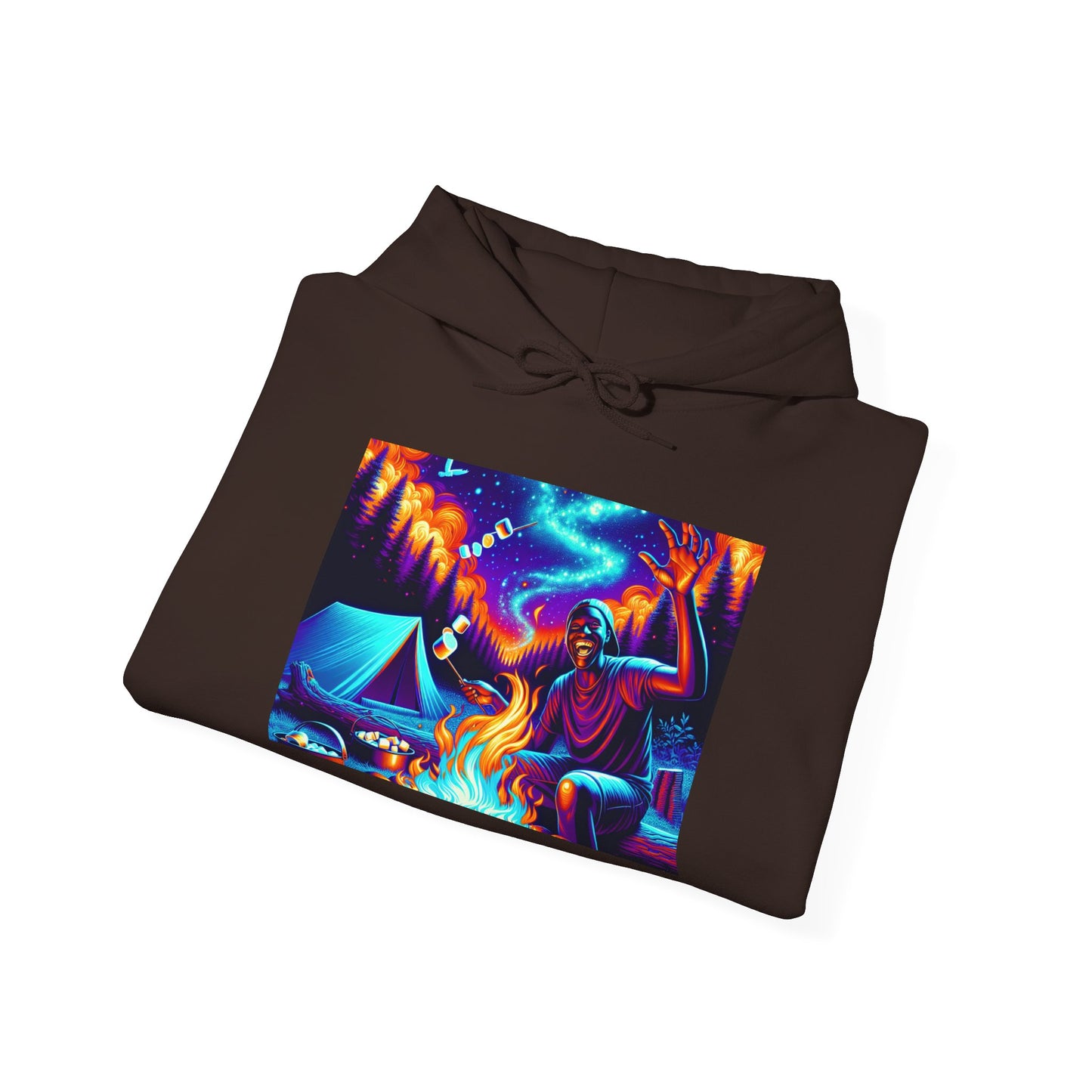 Colorful Campfire Hoodie with Fun Quote - Cozy Unisex Sweatshirt for Camping Lovers, Outdoor Adventure Gear, Unique Gift Idea