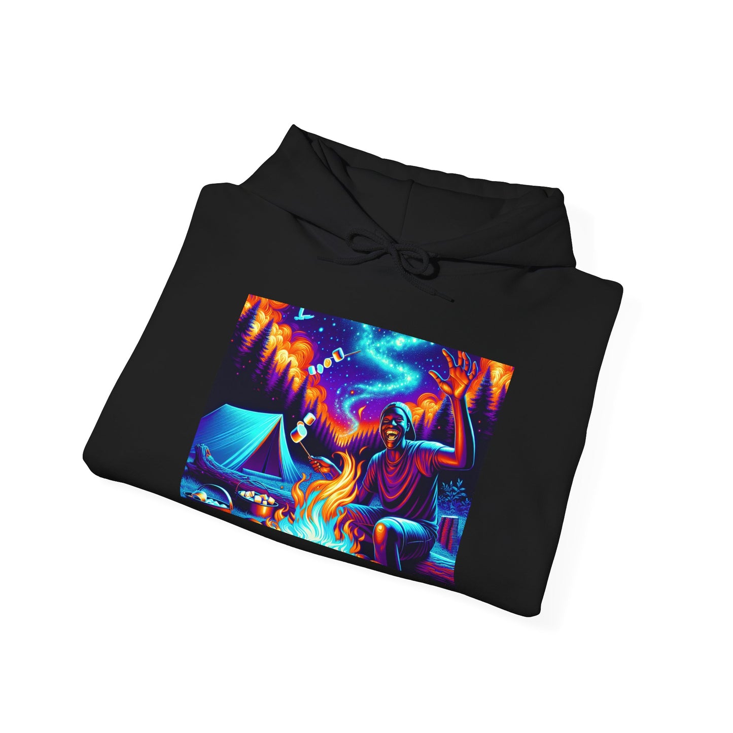 Colorful Campfire Hoodie with Fun Quote - Cozy Unisex Sweatshirt for Camping Lovers, Outdoor Adventure Gear, Unique Gift Idea