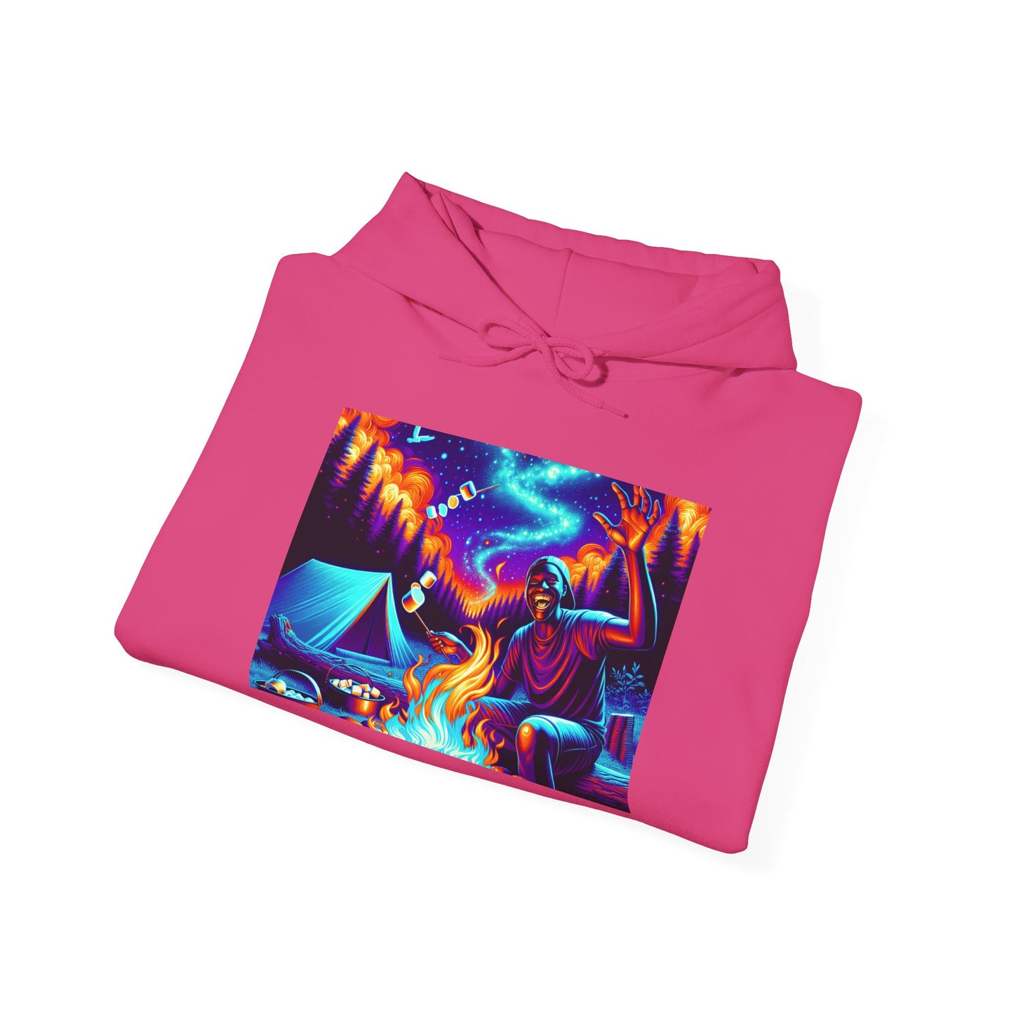 Colorful Campfire Hoodie with Fun Quote - Cozy Unisex Sweatshirt for Camping Lovers, Outdoor Adventure Gear, Unique Gift Idea
