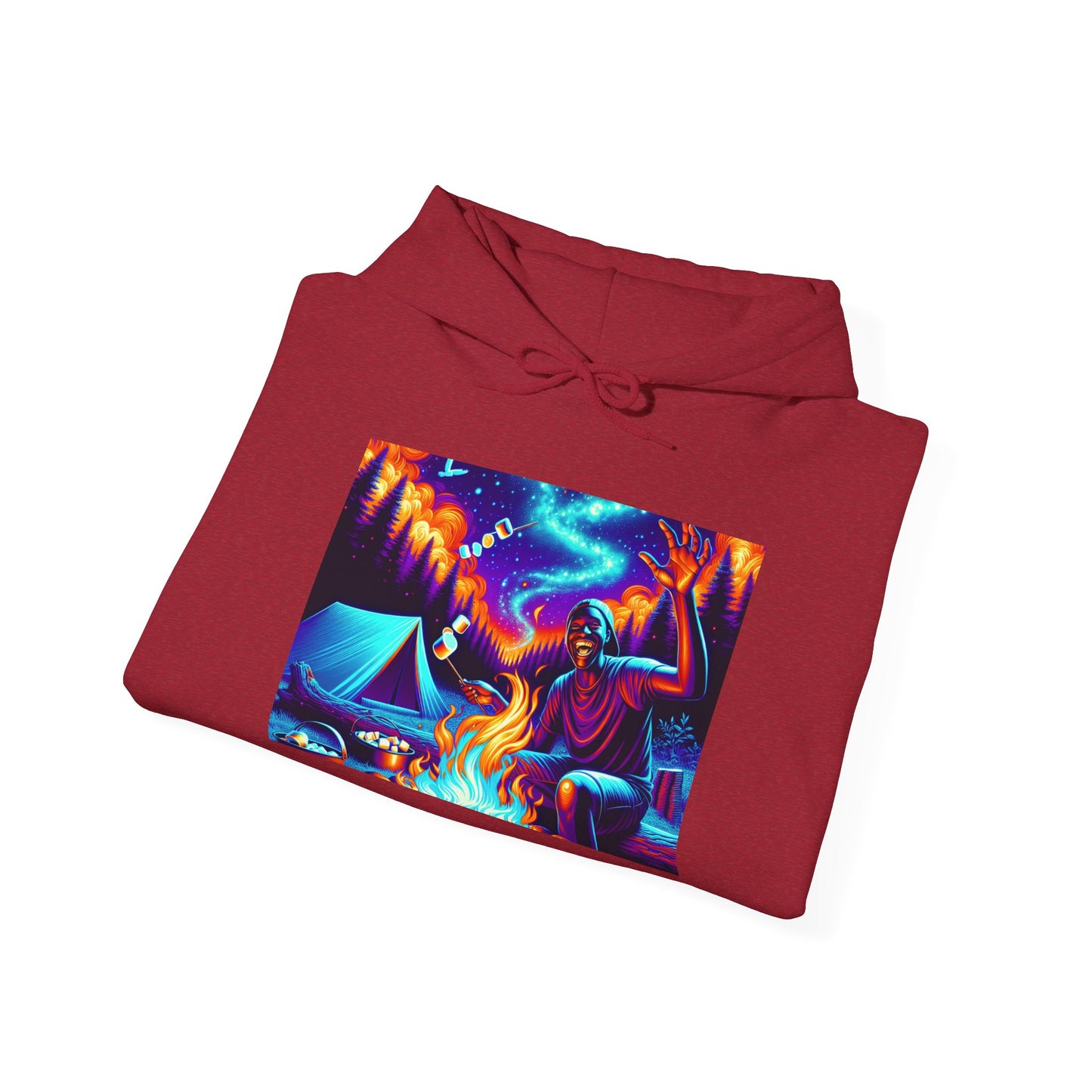 Colorful Campfire Hoodie with Fun Quote - Cozy Unisex Sweatshirt for Camping Lovers, Outdoor Adventure Gear, Unique Gift Idea