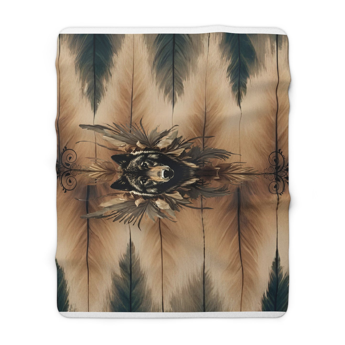 Black Wolf- Spirit Guiden Blanket
