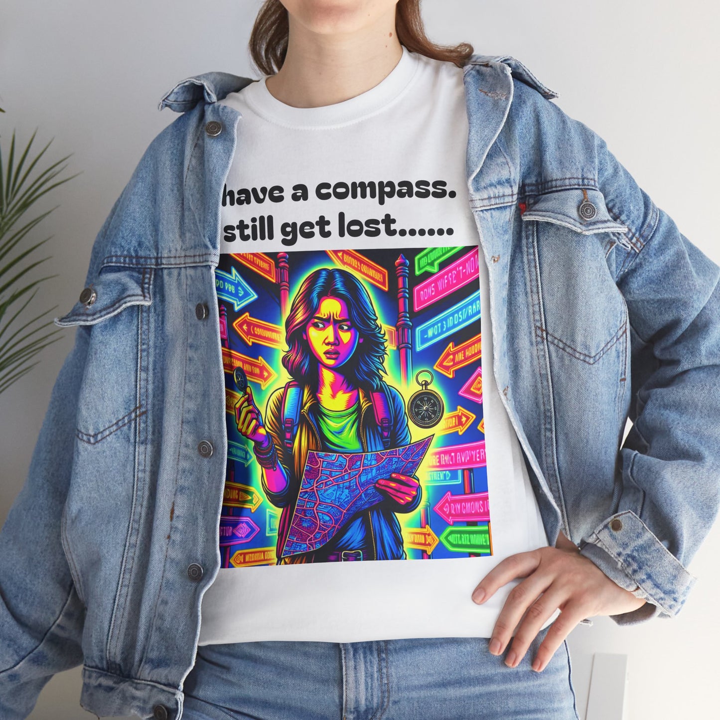 Vibrant Graphic Tee with Compass Design, Unisex Cotton T-Shirt for Adventure Lovers, Perfect Gift for Travelers, Fun Casual Wear, [...]