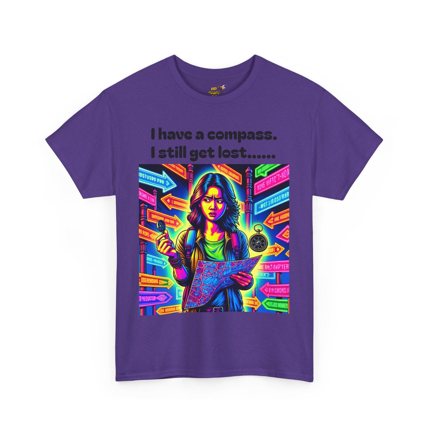 Vibrant Graphic Tee with Compass Design, Unisex Cotton T-Shirt for Adventure Lovers, Perfect Gift for Travelers, Fun Casual Wear, [...]