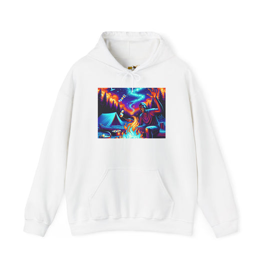 Colorful Campfire Hoodie with Fun Quote - Cozy Unisex Sweatshirt for Camping Lovers, Outdoor Adventure Gear, Unique Gift Idea