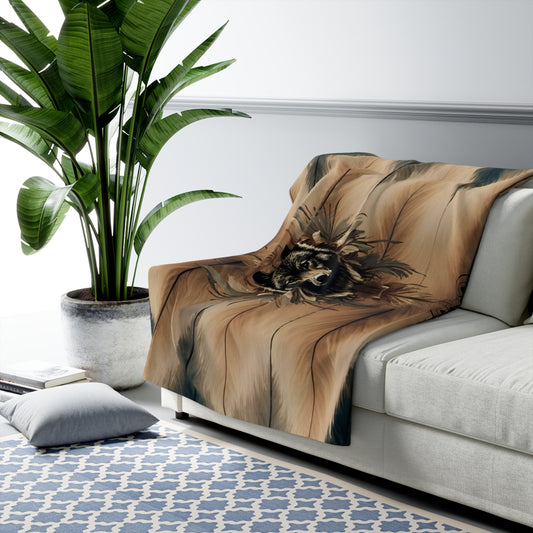 Black Wolf- Spirit Guiden Blanket