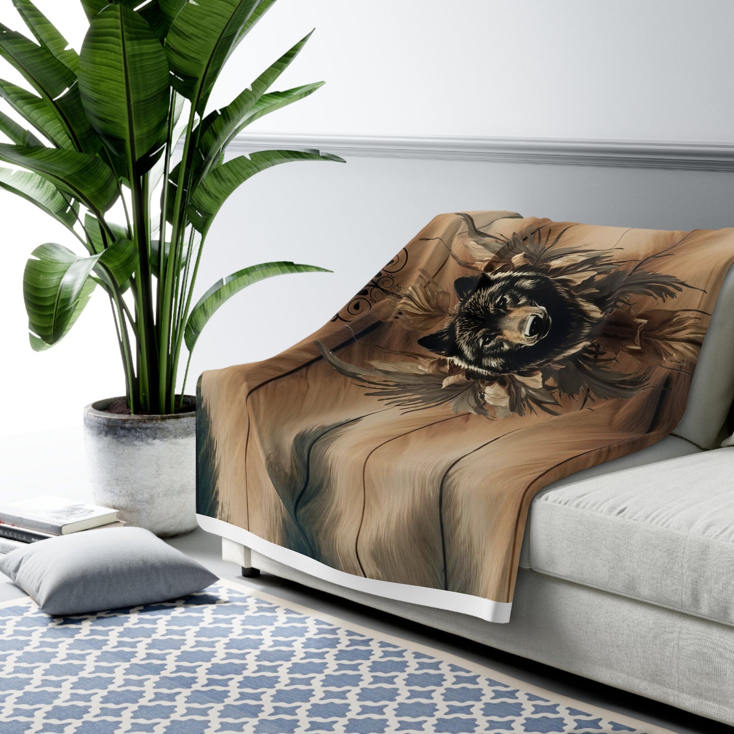 Black Wolf- Spirit Guiden Blanket