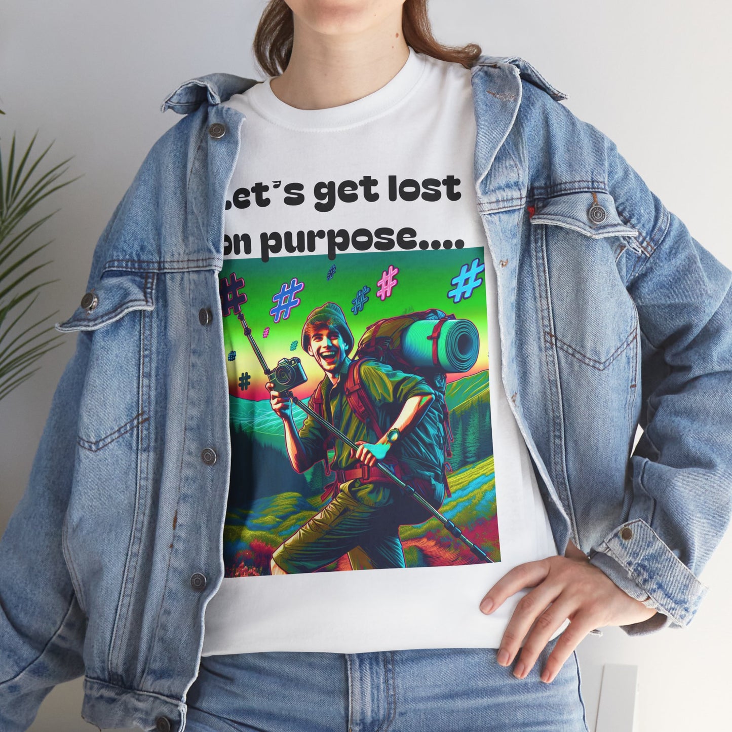 Trail Humor Tees: Hike More. Worry Less. Laugh Often. (Lets Get Lost On Purpose)