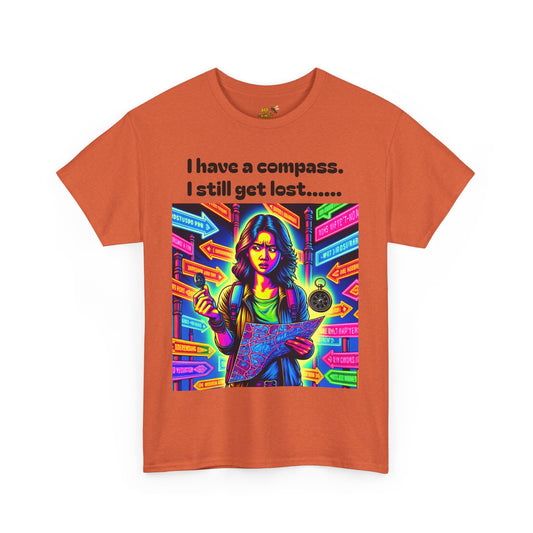 Vibrant Graphic Tee with Compass Design, Unisex Cotton T-Shirt for Adventure Lovers, Perfect Gift for Travelers, Fun Casual Wear, [...]